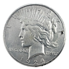 1924-S Peace Dollar VF-XF 90% Silver $1 US Coin # 471 picture