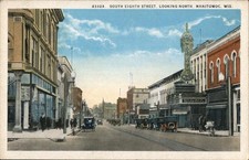 Manitowoc, Wisconsin WI South Eight Street, Looking West Antique Postcard picture