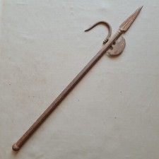 Original Vintage Indian Rare Ankush Elephant God All Steel Axe Eith Spear Tip  picture
