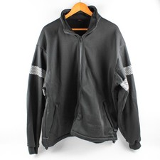 GSS Men's XL Black & Silver Full Zip Collared Safety Fleece Jacket picture