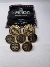 VINTAGE Givenchy Greek Key Gold Brass Set 15mm, 20mm Blazer Replacement Buttons picture