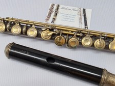 Rare Antique C.G. Conn C Flute Ebonite Headjoint Satin Silver Unibody Gold Keys picture
