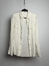 5351 POUR LES HOMMES Crinkled Cotton Gauze Western Shirt, sample Cream picture
