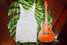 100% Organic Men’s Cream Stretchy Knit Linen Tank Top Handmade M Custom New picture