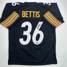 Facsimile Autographed Jerome Bettis Pittsburgh Black Jersey Size Mens XL picture