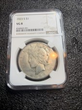 1923 S Silver Peace Dollar VG-8 Very Good picture