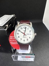 New Timex Men's T20041 Easy Reader 35mm Brown Leather Strap Watch picture