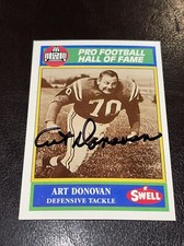 Art Donovan Autographed Signed 1990 Swell Pro Football Hall Of Fame Card #62 picture