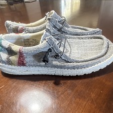 HEYDUDE Wally Funk Men's Gray/Multicolor Canvas Slip-On Lace-Up Shoes US 10 picture