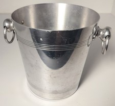 Vintage French Bourgeat Wine Chiller Aluminum France Ring Handles Decor Bar Ice picture