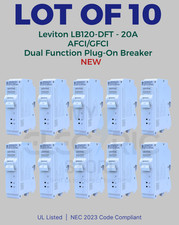 LEVITON LB120-DFT 20A AFCI GFCI DUAL FUNCTION PLUG-ON BREAKER NEW LOT OF 10 picture