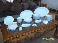Thomas Bavaria & Sevres Antique White Porcelain & Gold Trim China 46 Pieces picture