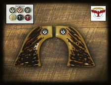 RUGER BLACKHAWK, VAQUERO, SINGLE SIX, SBH Rnd ~ Magna-Tusk™ AGED STAG GRIPS picture