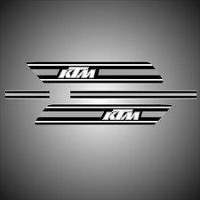 KTM 1975 - 1976, Tank Decals, Sides and Top Stripe White on Black Penton picture