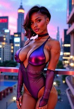 Ebony Black Model Photo Print Pretty Woman Boobs Butt Legs - EE82 picture