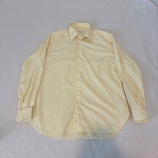 Brioni Dress Shirt Mens 16 Yellow Long Sleeve Button Down Italy Cotton picture