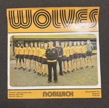 Vintage Wolves v Norwich City Football Programme - Monday 16th April (1970s) picture
