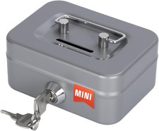Cash Box with Lock Small Cute Coin Money Slot Mini-G, Grey-Mini  picture