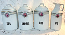 Set of 4 Antique Kitchen Canisters picture