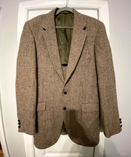Vintage Stafford Men's Brown Tweed Wool Houndstooth Sport Coat 2-Button Notch picture