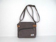 Travelon Heritage Crossbody Bag Gray RFID Theft Protection Canvas Suede Trim picture