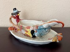 Vtg Fitz and Floyd Pilgrim’s Progress Gravy Boat, Liner Plate, Ladle – Read Desc picture