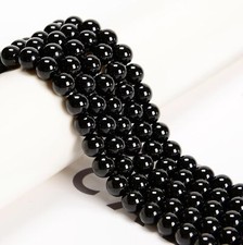 Black Onyx Smooth Round Loose Beads 4mm 6mm 8mm 10mm 12mm 14-20mm 15.5