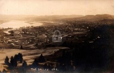 The Dalles OR Oregon Birdseye Town View 1900s RPPC Photo Postcard COPY picture