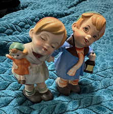 1955-1956 Lipper & Mann Porcelain Figurines vintage boy and girl 6 inches picture