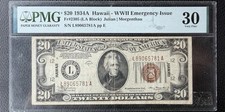 PMG VF 30 PPQ $20 1934A Hawaii WWII Emergency Issue Note Fr#2305 picture