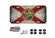 VINTAGE Florida State Flag Vehicle Front License Plate Auto Car Miami Beach New picture