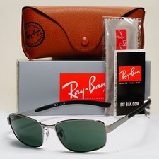 Ray-Ban Sunglasses 2011 Vintage Gunmetal Grey G15 Green RB 3413 004 59mm picture