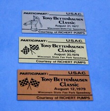 VINTAGE 1977-79 TONY BETTENHAUSEN CLASSIC DASH PLAQUE AWARDS picture
