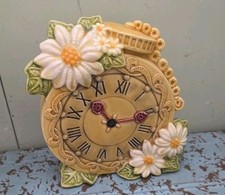 Vtg Lefton Mid Century Clock & Dasies Figurine Bank So Pretty  picture