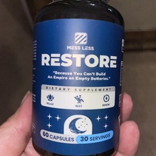 Mess Less Restore Supplement Vegan Gluten Free 60 Capsules Sleep Support picture