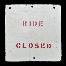 Vintage Gillian’s Wonderland Pier Ride Closed Sign Ocean City NJ Amusement Park picture