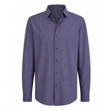 Theory Zack Lothbury Purple Micro Check Button Down Shirt Mens XL Long Sleeve picture