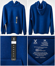 Xersion Men’s Blue Solid Fleece Pullover Hoodie w/ Kangaroo Pocket M picture