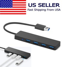 USB 3.0 Hub 4-Port Adapter Charger Data SLIM Super Speed PC Mac Laptop Desktop picture