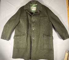 Vintage 60s McGregor Donkey Coat Wool Jacket Green Mod Car Coat USA picture