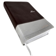 NIV Couples' Devotional Bible Brown Silver Leathersoft Zondervan HC 2011 Book picture