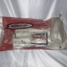 RARE Unused NOS AUBURN - SWIM FINS - Superior Jets White Sealed VINTAGE picture