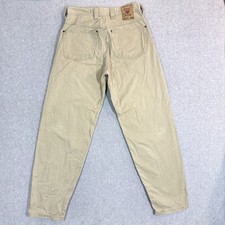 Diesel Industry Saddle Pants Mens 32x32 Tan Canvas Made in Italy Relaxed Fit Y2K picture