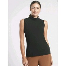 Athleta Outbound Tank Camisole Women Size L Black Mock Neck Sleeveless Top picture