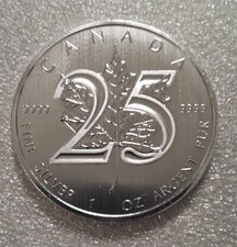 2013 Canada 1 Oz .9999 Silver Maple Leaf BU (25th Anniversary) picture