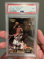 Topps 1992 Stadium Club Michael Jordan Bulls #1 Members Only PSA 9 picture