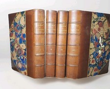 Theatre Complet, Volume Set circa 1800s French Leather Bindings Marbled Endpages picture