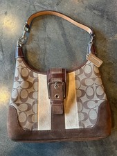 Vintage Coach Signature Suede Trim Hobo Bag 7053 picture