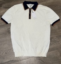 Reiss Vernie Cotton Blend White Polo Shirt Men’s Size M Medium NWT NEW picture