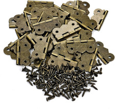 40 Pack Antique Style Butterfly Cabinet Hinges with Screws for Wood Craft Boxes picture